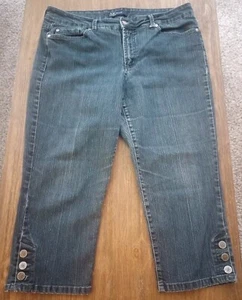 AK Bleecker Stretch Knöpfe Pattentaschen dunkle Waschung blau Damen Jeans Gr. 14 - Bild 1 von 22
