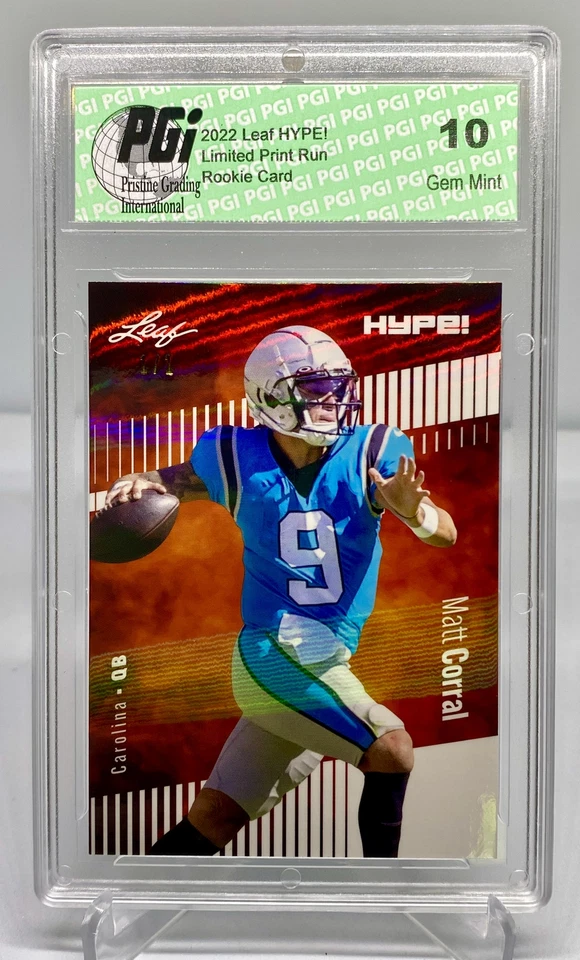 Matt Corral 2022 Leaf HYPE! #97 White Shimmer 1 of 1 Rookie Card PGI 10 - Image 1 of 1