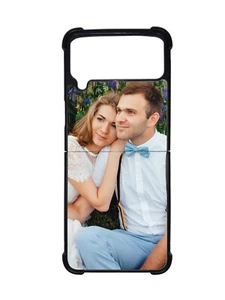 Custodia telefono personalizzata samsung Z flip 4 5G nera TPU gomma silicone cover Z4 - Foto 1 di 3