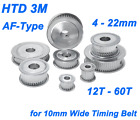 HTD3M Timing Belt Pulley 12-60T AF-Type Bore 4-22mm For 10mm Wide CNC 3D Printer