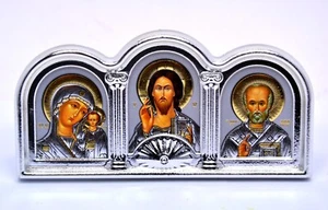 Auto Ikone GM Kazan Jesus Nikolaus автомобильная икона освящена 11,4x5,8x0,7 cm - Picture 1 of 1