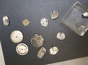 Vintage 60's 70's Variety Watch PARTS LOT Elgin uweco Movement Dial Gears Gruen - Picture 1 of 5