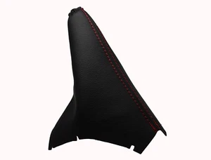 VOLVO V70 II (1999-2008) Cuffia Leva Freno 100% Vera Pelle - Cuciture Rosso - Picture 1 of 1