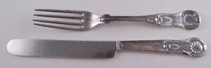 GEORGE SHARP KINGS PATTERN COIN SILVER 2 PIECE YOUTH SET FORK KNIFE NOT STERLING