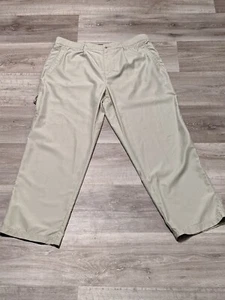 Columbia Twill Hiking Pants Dark Brown Mesh Zip Pocket Activewear Mens 36X30 - Picture 1 of 12