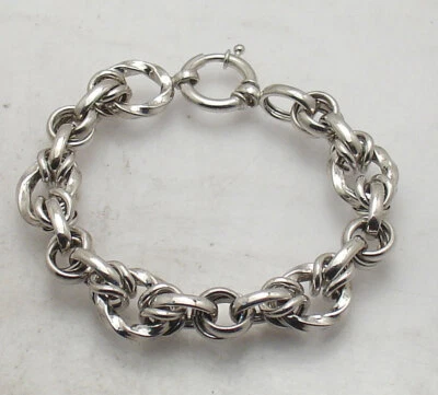 6.75" Twisted Oval Anchor Link Bracelet Anti-Tarnish Real Sterling Silver QVC - Image 1 of 4