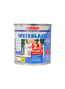 Vernis blanc 2 en 1 satiné 375 ml environ 4,5 m² Wilckens vernis peinture peinture peinture - Photo 1/3
