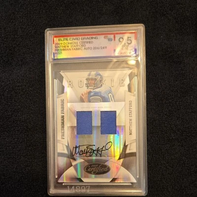 2009 Certified - Freshman Fabric Matthew Stafford #221 /249 (AU, MEM, RC) - Image 1 of 2