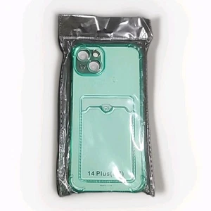 Custodia portafoglio iPhone 15 Plus custodia protettiva trasparente - verde - Foto 1 di 3