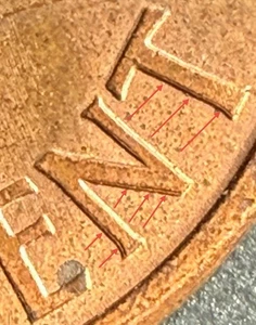 1996 REVERSE DOUBLING ERROR ON LINCOLN CENT - ALMOST UNCIRCULATED - Picture 1 of 8