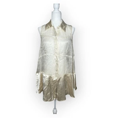 NWT FENDI 365 Vintage Sheer 100% Silk Organza Sleeveless Blouse Women’s Size US - Image 1 of 4