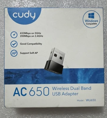 Cudy AC 650Mbps USB Wifi Adapter for PC, 5Ghz/2.4Ghz Wireless Dongle, Wifi USB! - Image 1 of 4