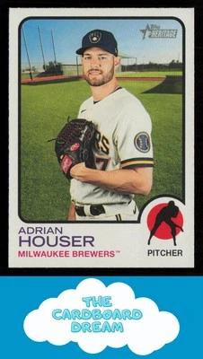 Adrian Houser 2022 Topps Heritage #219 Milwaukee Brewers Baseball Card - Image 1 of 2