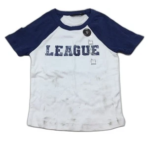 NEW Jay Jays League Baby Raglan White & Navy Blue Tee Shirt Ladies Size 3XS - Picture 1 of 4