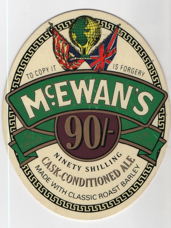 McEwan's 90/- Ale - Pump Clip front - see scan - Image 1 of 1