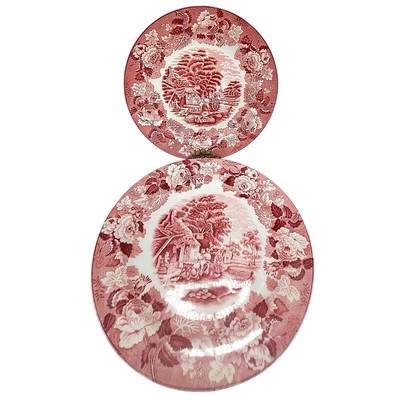 Enoch Wood's Wood & Sons Cottagecore красная посуда 2 обеденные тарелки 3-3 - Изображение 1 из 4