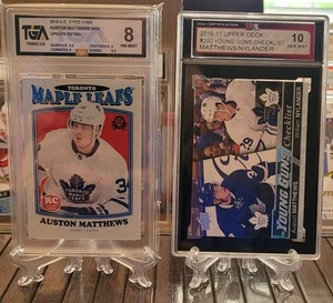2016 UD O-Pee-Chee Update Retro Auston Matthews TGA 8 RC And KSA 10 Checklist - Picture 1 of 6