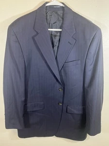 Lauren Ralph Lauren Blazer Men’s Navy Pinstriped Size 42R Wool Cashmere Blend - Picture 1 of 7