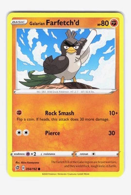 Galarian Farfetch'd (Common) SWSH02: Rebel Clash 094/192 NM - Image 1 of 2