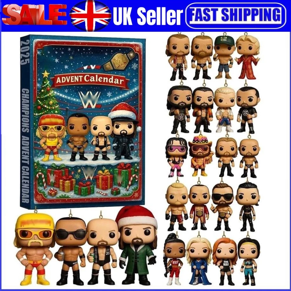 2D Flat Wrestling Champion 2025 Advent Calendar 24 Days Countdown Calendar