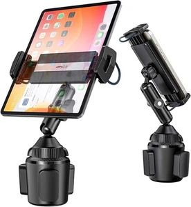 APPS2Car iPad Cup Holder Mount, Adjustable Alloy Arm for Car, Tablet Black  - Picture 1 of 7