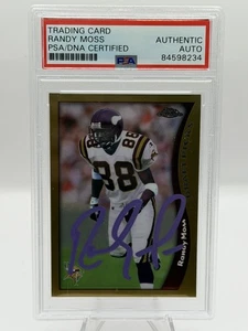 💎 1998 Topps Chrome #35 Randy Moss Gold Draft Picks Rookie PSA Auto Vikings 💎 - Picture 1 of 2