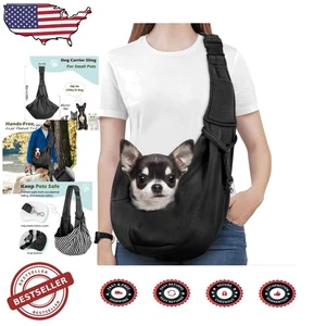 Tragetuch für kleine Hunde - klassische Tasche & klassischer Gurt - für 3-10 Pfund Haustiere (Bla - Bild 1 von 10