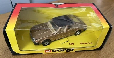 CORGI 338 MINT BOXED Very  RARE Gold ROVER 3.5 1980-83 Very Close To Shop Stock - Image 1 of 4