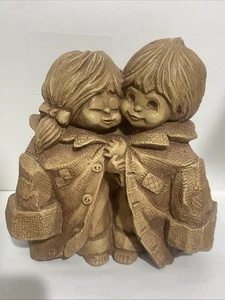 Vintage Mack Keepin Warm Figurine Kids Sharing Coat Statue 8" Collectible Decor - Picture 1 of 8