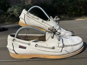 Hombres’s Sebago Dockside’s Cuero Blanco Hombres’s Boat Deck Zapatos Talla 8.5 UK - Imagen 1 de 13