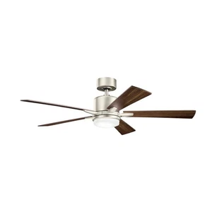 Kichler Lucian Elite 52" Brushed Nickel Indoor Ceiling Fan LED Downrod w/Control - Picture 1 of 12