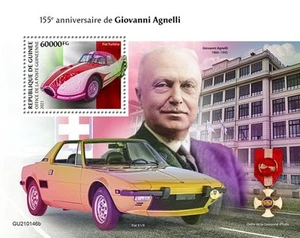 Guinea - Automóviles Giovanni Agnelli 2021 - Hoja de recuerdo de sello - GU210146b - Imagen 1 de 1