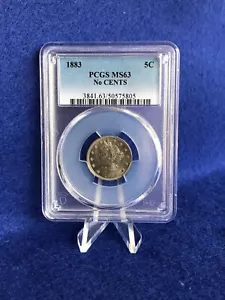 1883 LIBERTY V NICKEL 5C "NO CENTS" *PCGS MS63 CHOICE UNCIRCULATED* - Picture 1 of 5