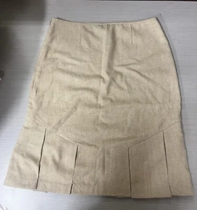George ME Size 6 Beige Flared Pleated wool blend Flare Skirt - Picture 1 of 7