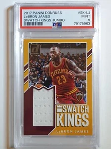 2017 Donruss LeBron James #PATCH Game Worn Jumbo Jersey - PSA 9 (POP 2) - Picture 1 of 3