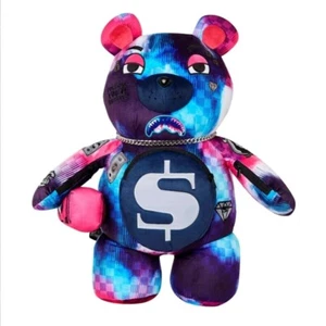 Sprayground Metallic Tye Dye Moneybear Teddybär Rucksack🔥Neu Schwarz Schultasche - Bild 1 von 11