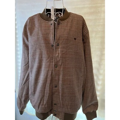 Chaqueta Bomber Brixton a Cuadros XL Para Hombre Algodón y Poliéster Marrón y Tostado Foto 1 de 4