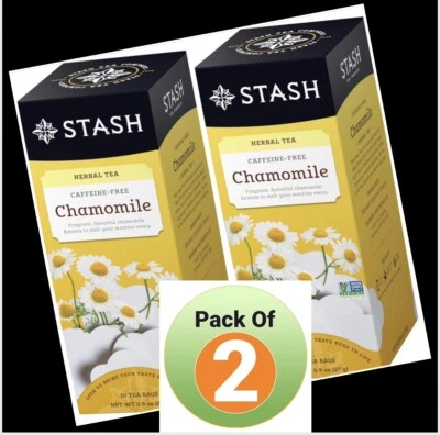 SASH 2 CAJAS de té de hierbas de manzanilla en total 60 bolsitas de té. Sin cafeína. Foto 1 de 4