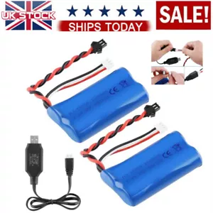 2Pcs Li-ion Rechargeable Lipo Battery 7.4V 1500mAh 15C SM Plug for RC Car Truck - Picture 1 of 8