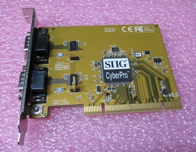 SIIG CyberPro P054-01Y4X Dual Serial Port PCI Card JJ-P020G3-S6 - Image 1 of 4