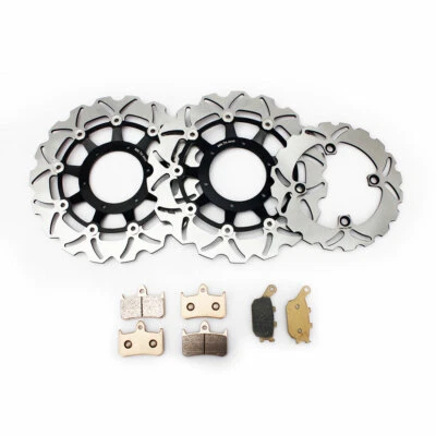 Discos de freno delanteros traseros pastillas rotores negro para Honda CB900F 919 HORNET 2002-2007 Foto 1 de 4