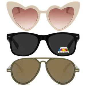 OWL Kid's Assorted 3 Pack Sunglasses – Three Cute Heart, Retro, & Aviator Styles - Picture 1 of 135