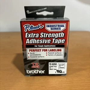 Brother P-Touch TZ-S261 schwarz auf weiß 1 1/2" Band Neu - Bild 1 von 7