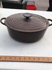 Vintage Le Creuset Oval Cast Iron Casserole Dish Pan Brown Size E Offers Reduced
