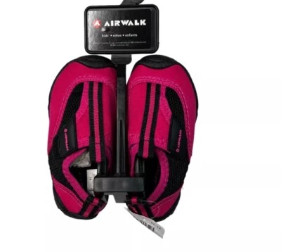 Meia de natação aquática Airwalk malha sola de borracha nova com etiquetas rosa preto meninas 11/12 - Imagem 1 de 3