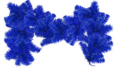 6FT Blue Christmas Brush Garland Shiny Blue Tinsel Branches Outdoor Home Decor