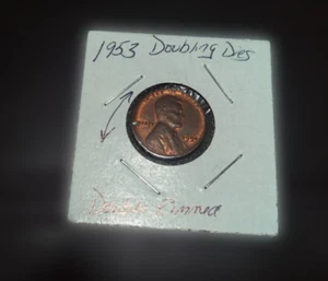 1953 Mint Error Copper Penny Lincoln Wheat 1c Cent Doubled Dyes - Picture 1 of 3