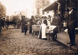 Estampado fotográfico de escena callejera de América, mercado de Boston 1909 - Imagen 1 de 1
