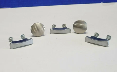 Vintage Silver Drawer Knobs and Pulls Set of 5 Brushed Nickel Cover