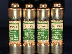 Cooper Bussmann CC-TRON 600V Midget Time-Delay, FNQ-R-10 Fuses NEW (Pack of 4) - Bild 1 von 1